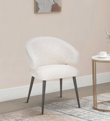 GULDEV DINING AND ARM CHAIR OFF WHITE WITH BLACK FINISH - WoodenTwist