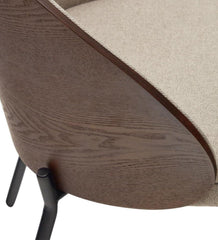 ADAM LOUNGE CHAIR BEIGE WITH BLACK FINISH - WoodenTwist