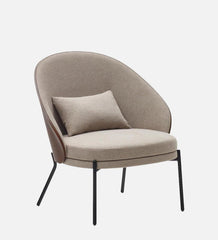 ADAM LOUNGE CHAIR BEIGE WITH BLACK FINISH - WoodenTwist