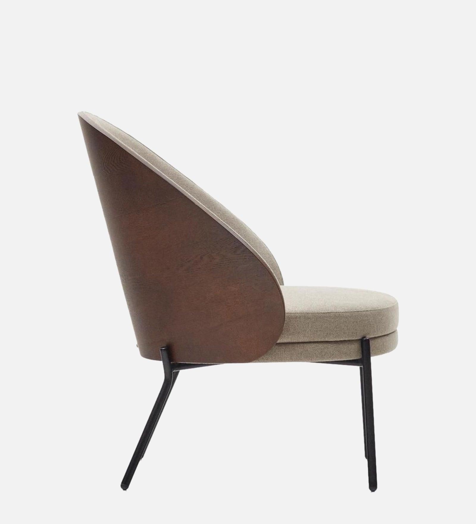 ADAM LOUNGE CHAIR BEIGE WITH BLACK FINISH - WoodenTwist