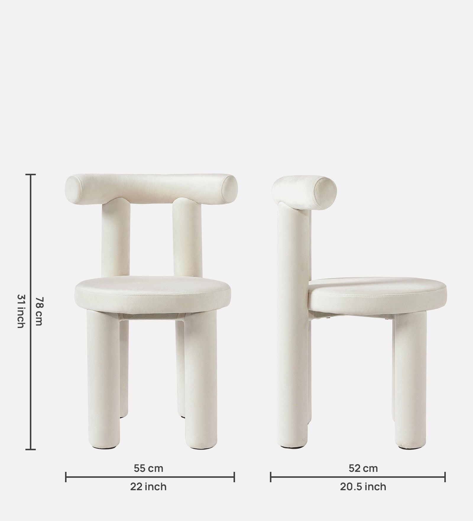 MAKKER DINING CHAIR OFF WHITE FINISH - WoodenTwist