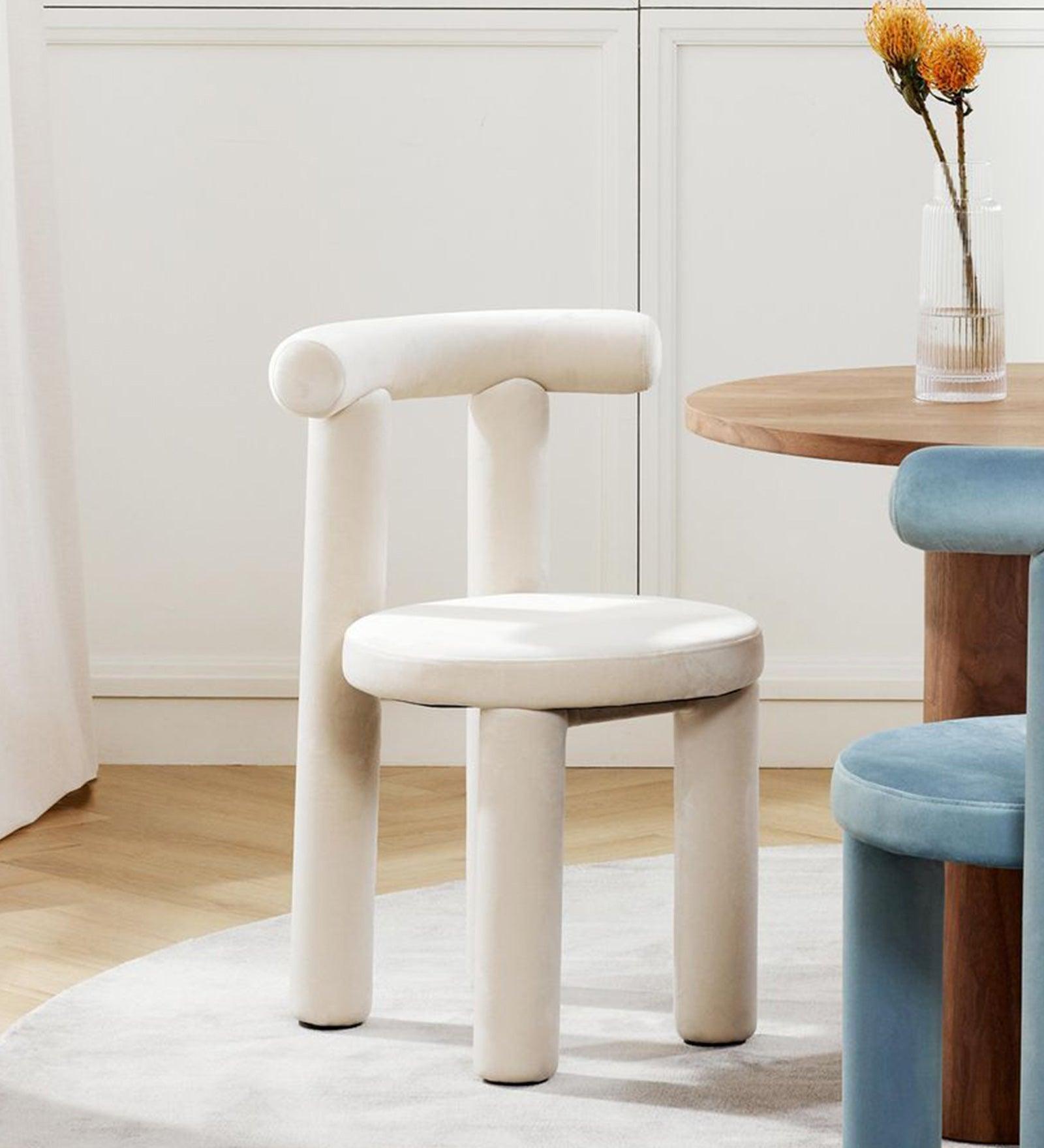 MAKKER DINING CHAIR OFF WHITE FINISH - WoodenTwist