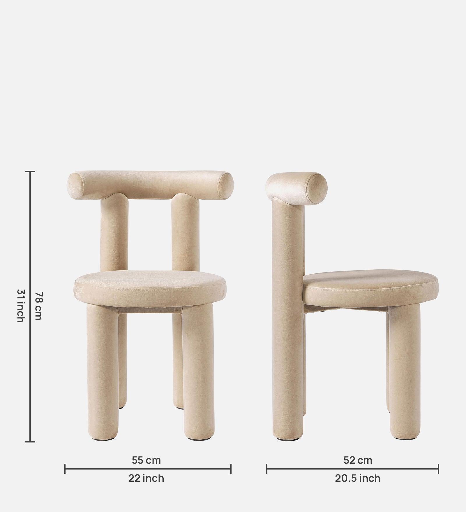 MAKKER DINING CHAIR BEIGE FINISH - WoodenTwist