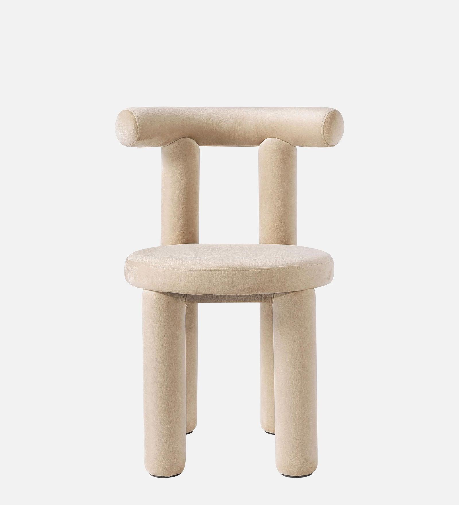 MAKKER DINING CHAIR BEIGE FINISH - WoodenTwist