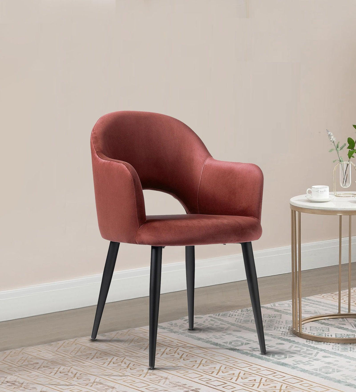 RAMS DINING AND ARM CHAIR MEHROON WITH BLACK FINISH - WoodenTwist