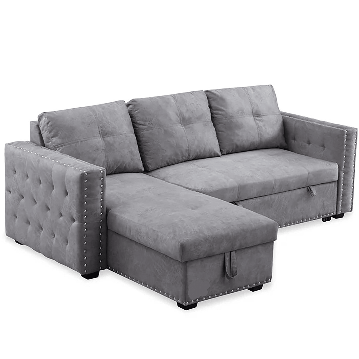 Sectional Sleeper 5 Seater Left-Side L-Shape Sofa Bed with Comfort Cushion - WoodenTwist