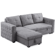 Sectional Sleeper 5 Seater Left-Side L-Shape Sofa Bed with Comfort Cushion - WoodenTwist