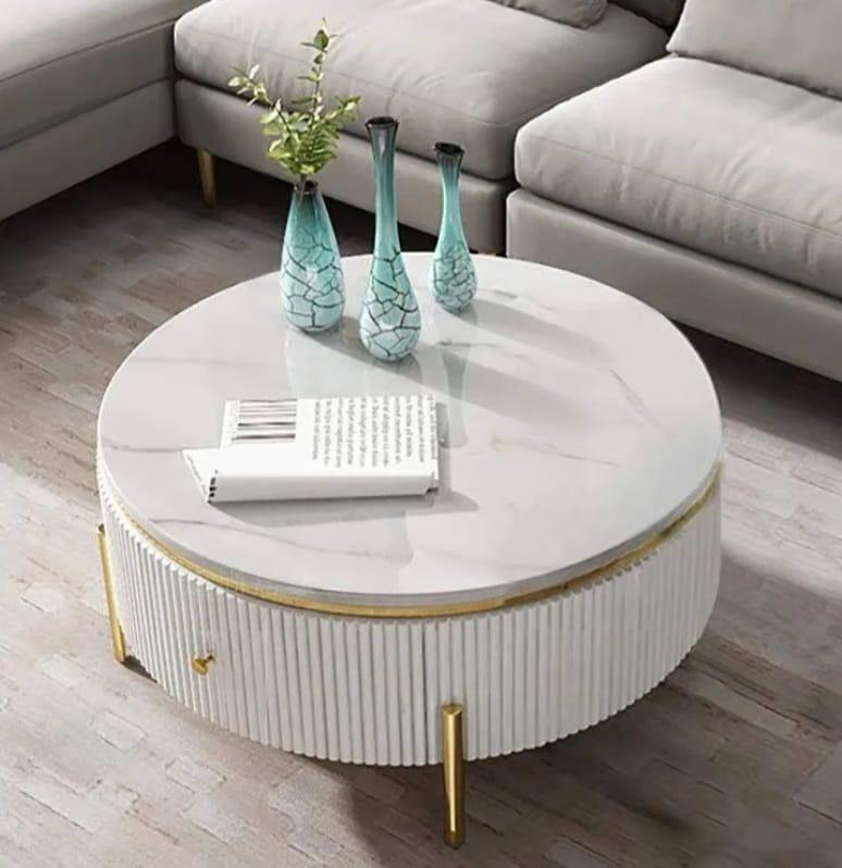 White with a marble top