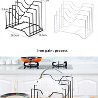 Wooden Twist Zigzag 4 Slot Pan Holder Pot Lid Organizer & Storage Rack - WoodenTwist