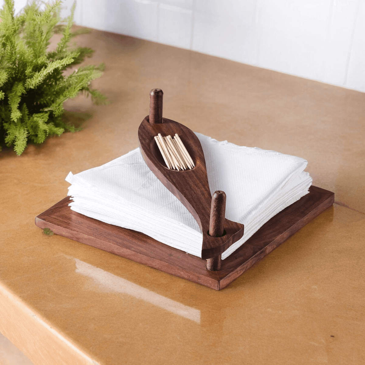 Sheesham Wood Napkin & Tissue Holder