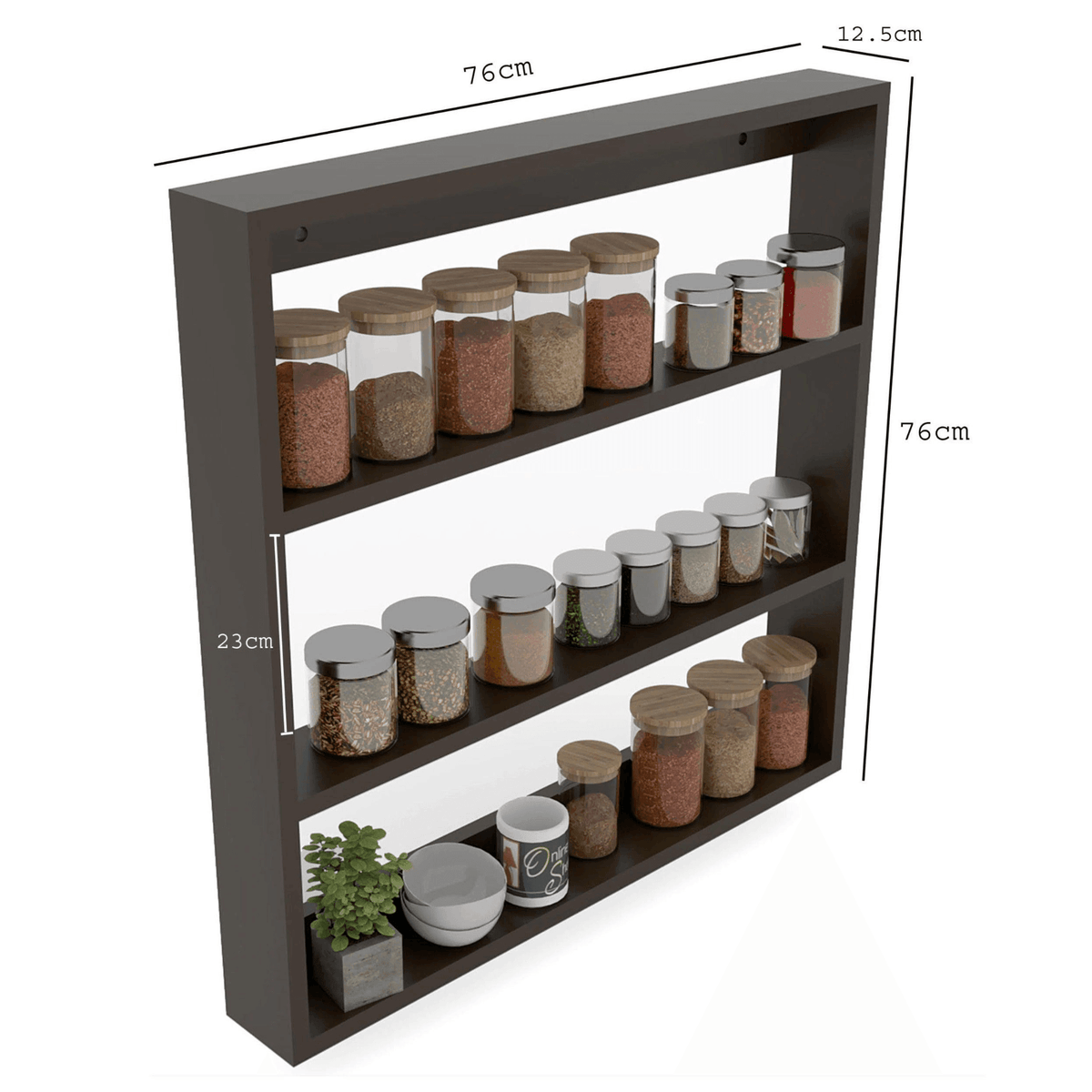 A 3-Tier Wall Shelf Built For Busy Kitchens