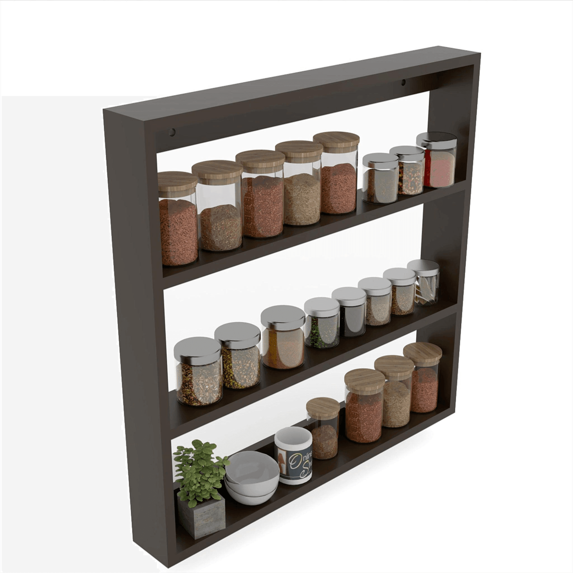 Wooden Twist Husky Big Kitchen Multi-Function Wall Shelf - WoodenTwist