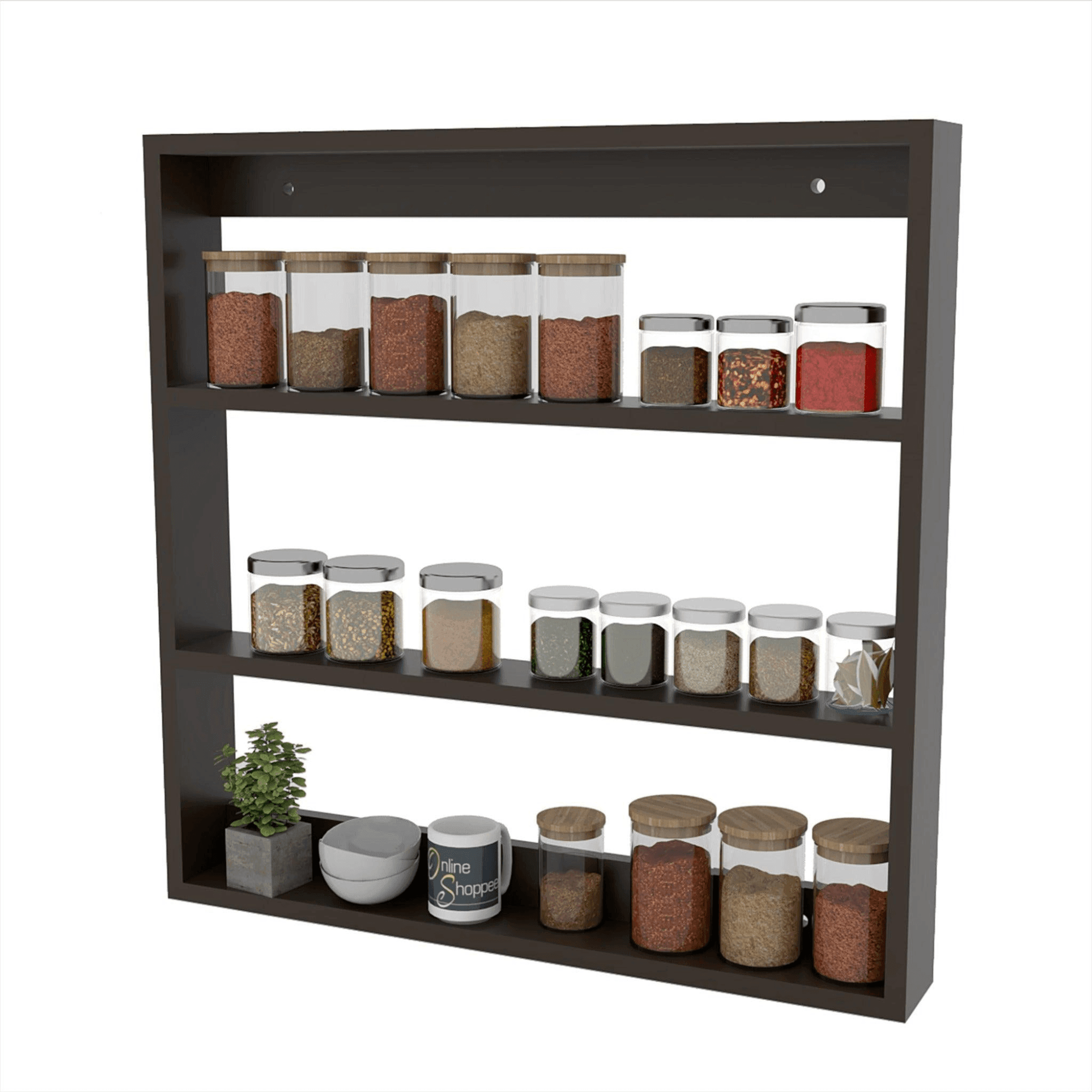 Wooden Twist Husky Big Kitchen Multi-Function Wall Shelf - WoodenTwist