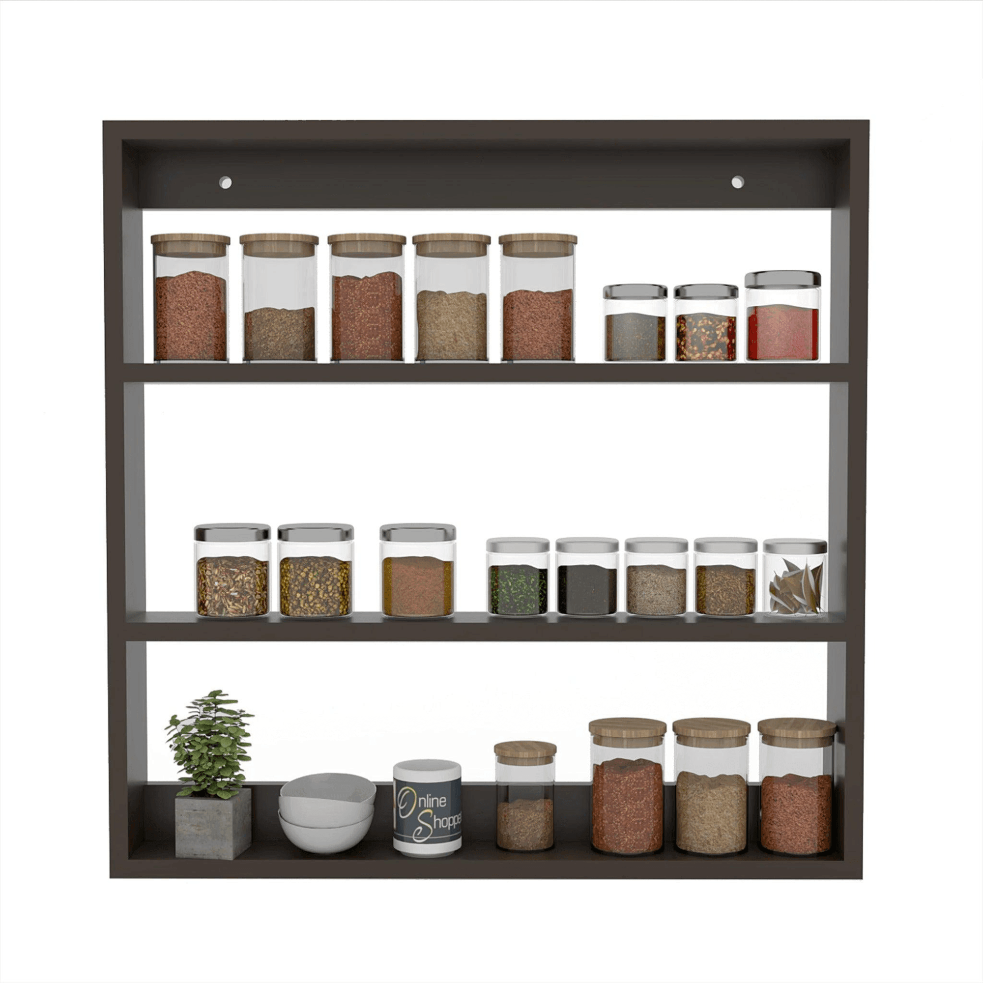 Wooden Twist Husky Big Kitchen Multi-Function Wall Shelf - WoodenTwist