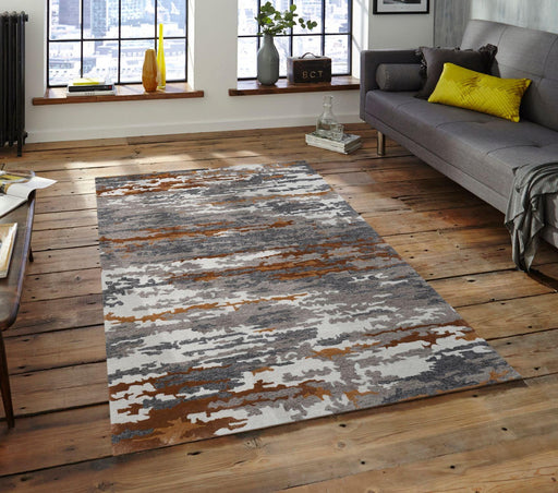 Hand Tufted Abstract Orange Color Carpet - WoodenTwist
