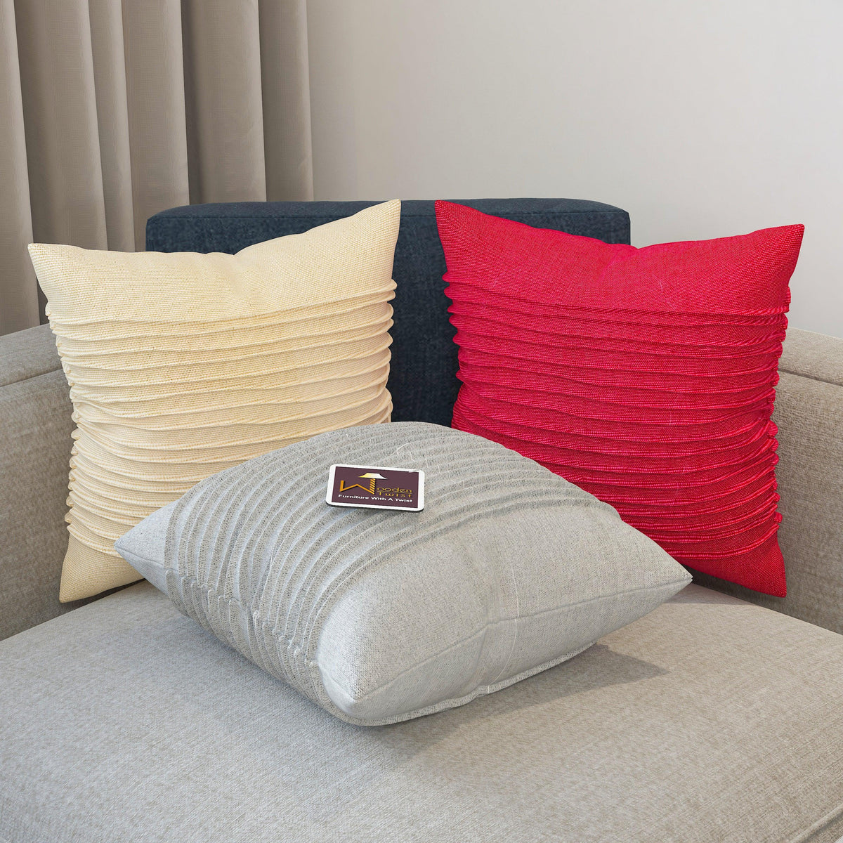 Abstract Square Jute Cushion Covers