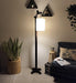 Leo Wooden Floor Lamp with Brown Base and Jute Fabric Lampshade - WoodenTwist