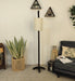 Leo Wooden Floor Lamp with Brown Base and Jute Fabric Lampshade - WoodenTwist