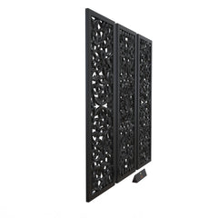 Premium Wooden Decoration Hand Carved 3 Wall Panel (MDF Wood, Black) - WoodenTwist