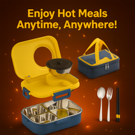 Stainless Steel Tiffin Box Lunch Box Kids Adults With Bag & Free Cutlery - WoodenTwist