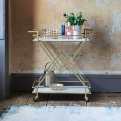 Luxurious rolling serving cart