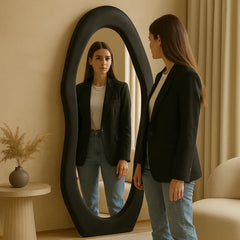 Luxury Irregular Black Full-Length Wavy Mirror