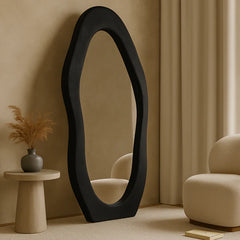 Luxury Irregular Black Full-Length Wavy Mirror