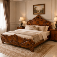 Luxury Sheesham Wood Queen Size Bed