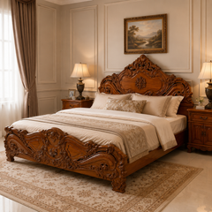 Luxury Sheesham Wood Queen Size Bed