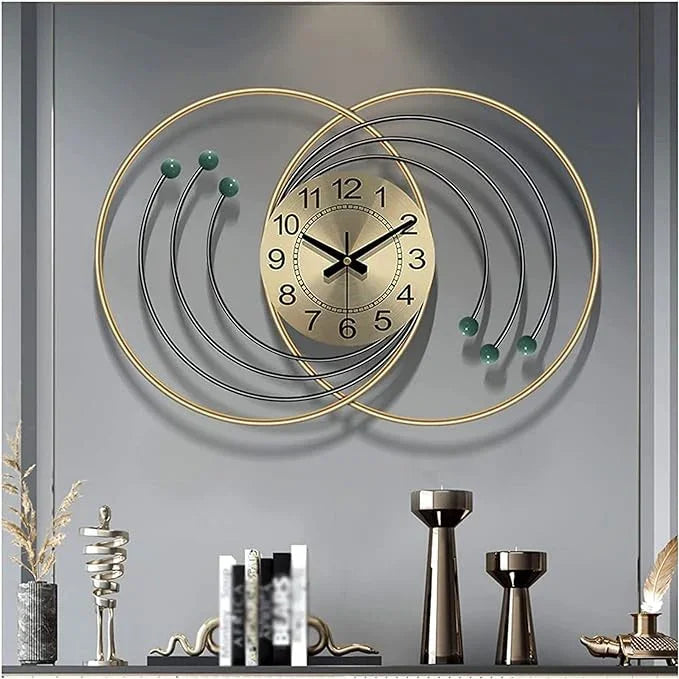 Luxury Dual-Circle Metal Wall Clock 