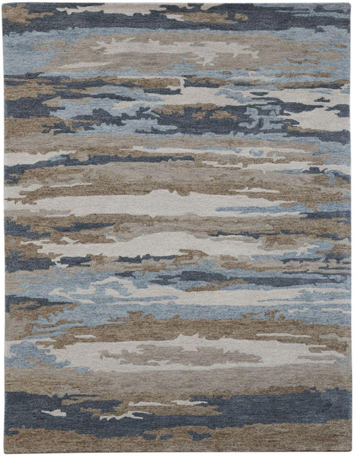 Hand Tufted Abstract Water Blue Color Carpet - WoodenTwist