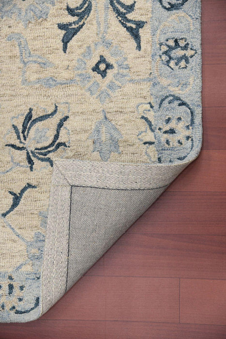 Carpet Light Blue Wool Romania Hand-Tufted - WoodenTwist