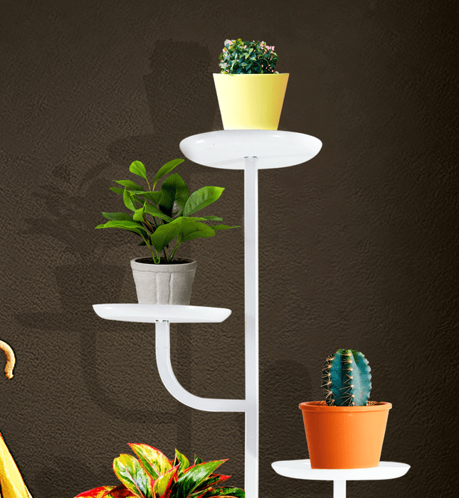 Plant Stands for Indoors and Outdoors, Flower Pot Holder Shelf for Multi Plants ( WHITE PLANTER)