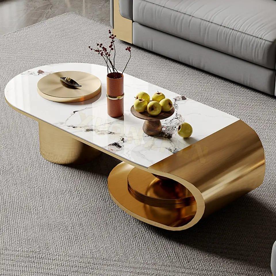 Golden & White Ball Centre Table