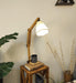 Maurice Wooden Floor Lamp with Brown Base and Jute Fabric Lampshade - WoodenTwist