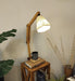 Maurice Wooden Floor Lamp with Brown Base and Jute Fabric Lampshade - WoodenTwist