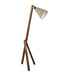 Melman Wooden Floor Lamp with Brown Base and Beige Fabric Lampshade - WoodenTwist