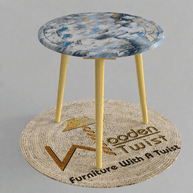 Wooden Twist Malin Solid Wood Round End Table with Natural Legs - WoodenTwist
