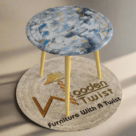 Wooden Twist Malin Solid Wood Round End Table with Natural Legs - WoodenTwist