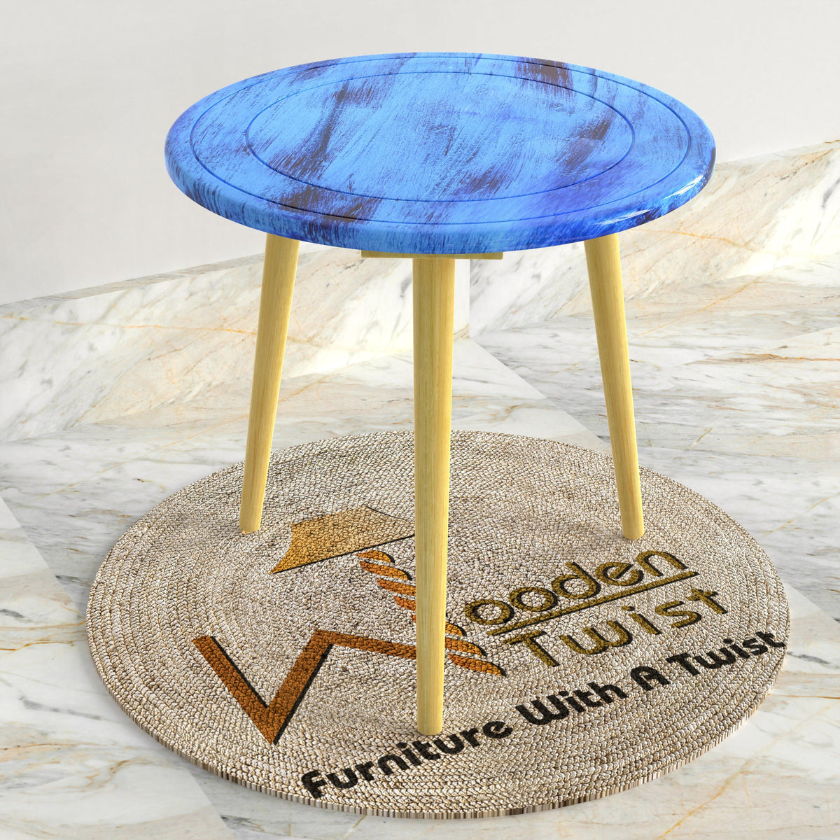 Wooden Twist Malin Round End Table - WoodenTwist