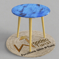 Wooden Twist Malin Solid Wood Round End Table with Natural Legs - WoodenTwist