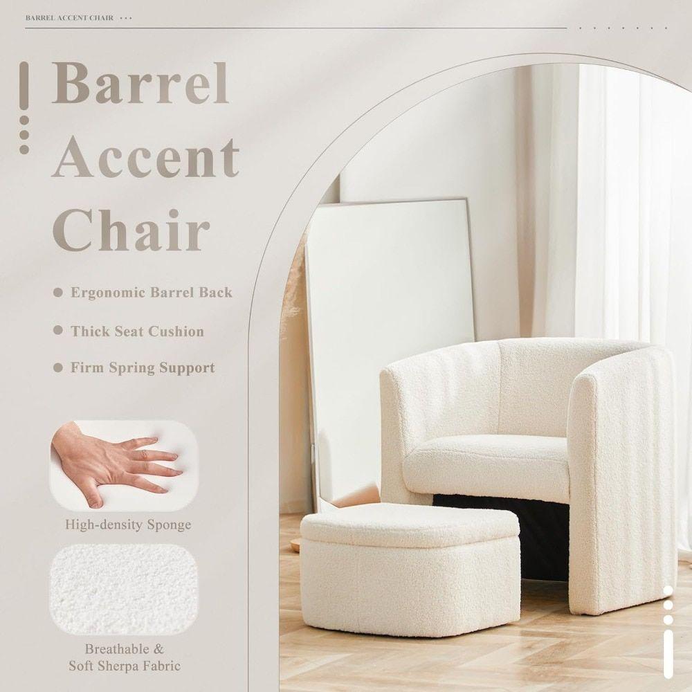 Curved Arms Barrel Accent Chair