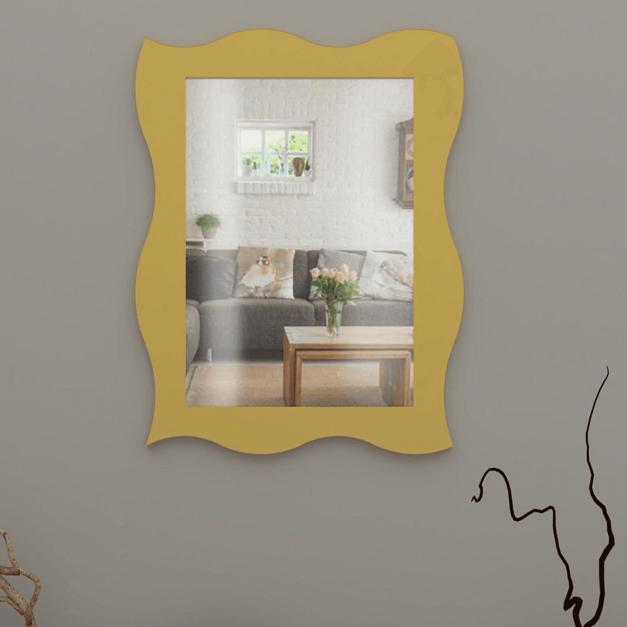 Wooden Twist Modern Rectangular Decorative Wooden Wall Mirror - WoodenTwist