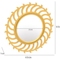 Wooden Twist Modern Sun Rays Wooden Wall Mirror