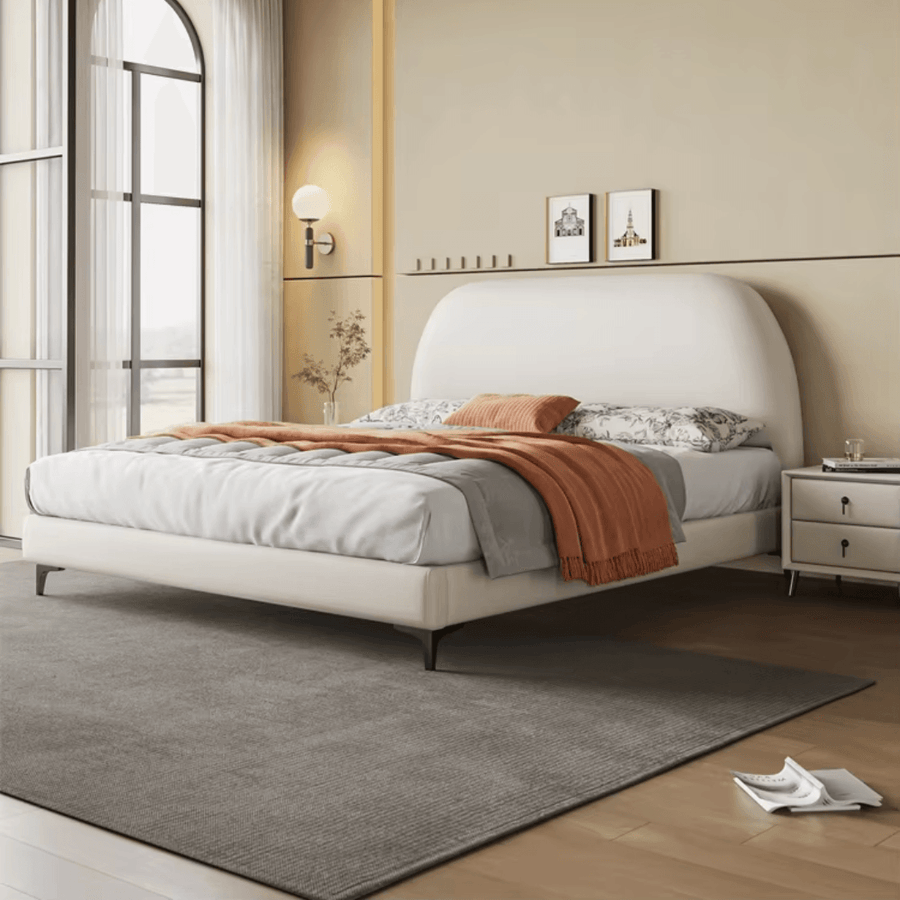 A sturdy frame and an upholstered headboard