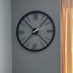 Modern Black Metal Wall Clock 