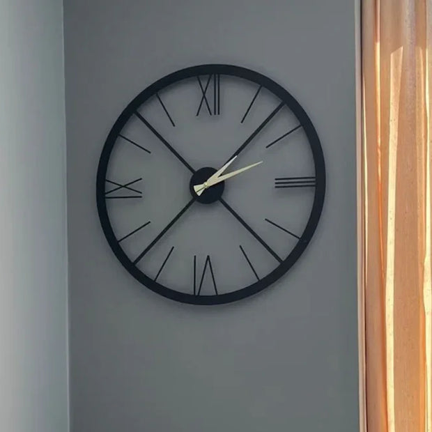 Modern Black Metal Wall Clock 