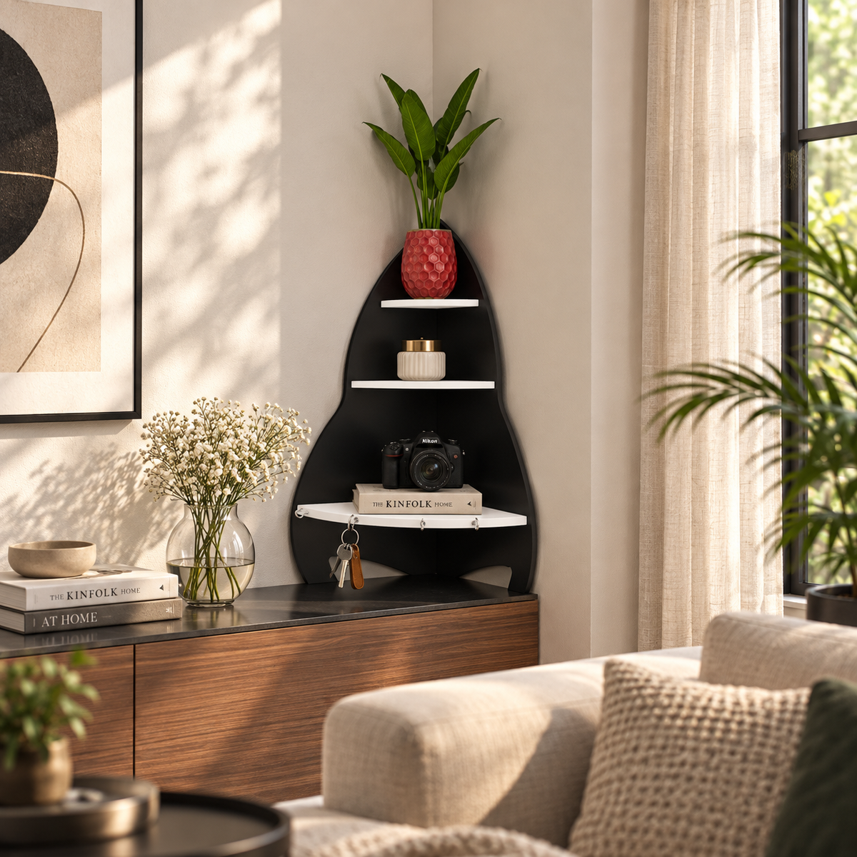 Unicus Cone Shaped Large Corner Wall Shelf