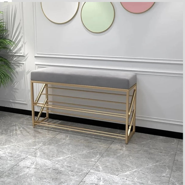 Modern Grey Cushion Bench