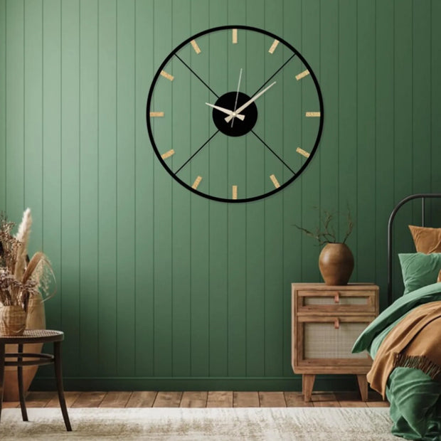 Modern black wall clock 